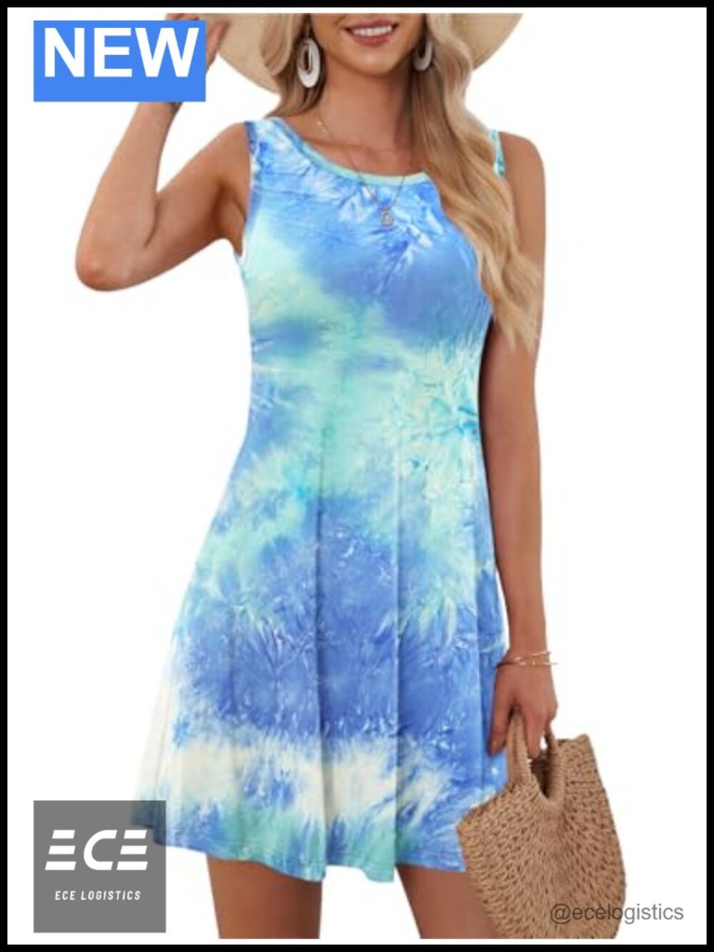 Women's Casual Summer Swing Tank Dress Sleeveless Loose T-Shirt Dress
